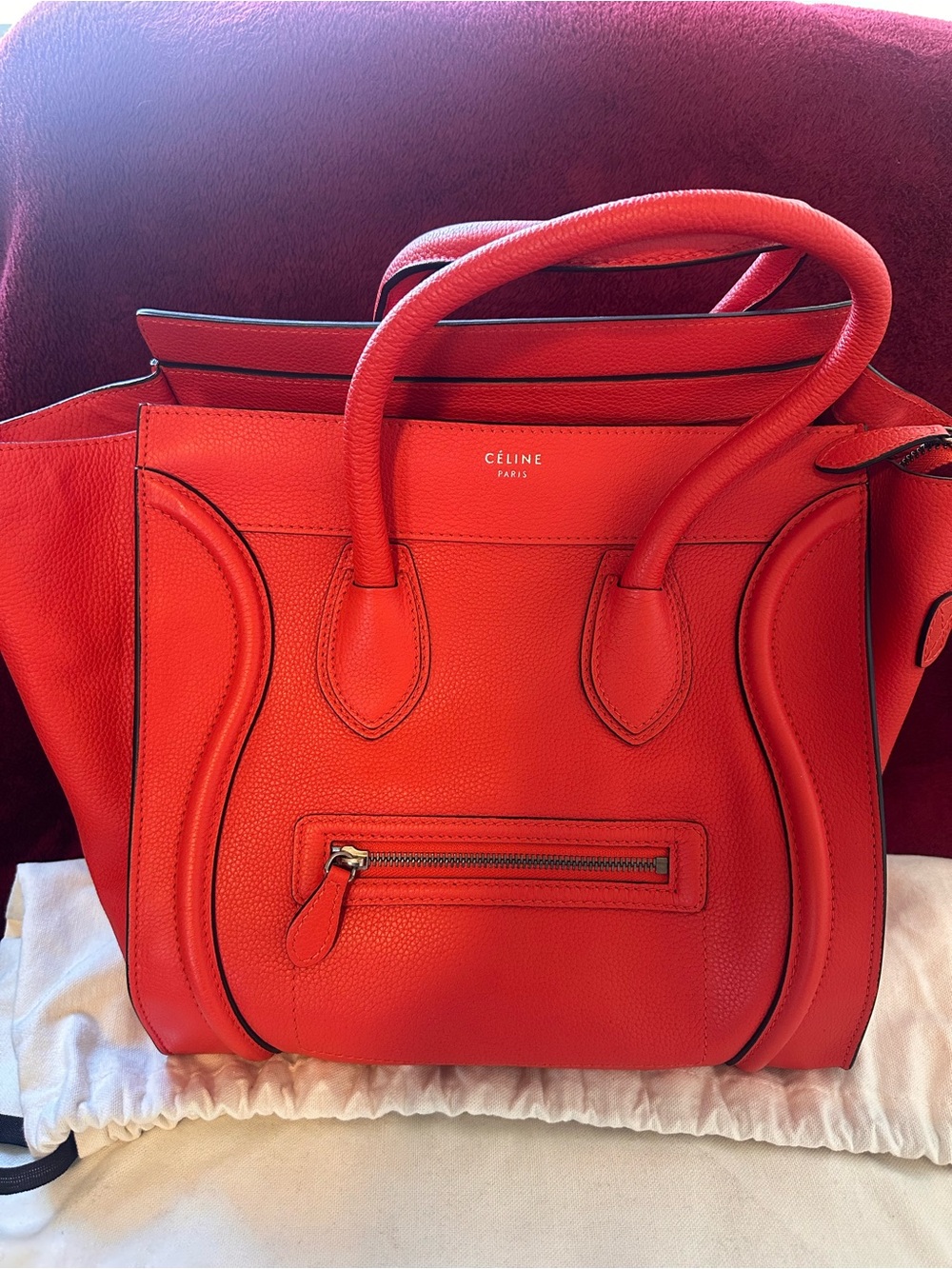 Celine Orange Leather Mini Carryall - Picture 9 of 9